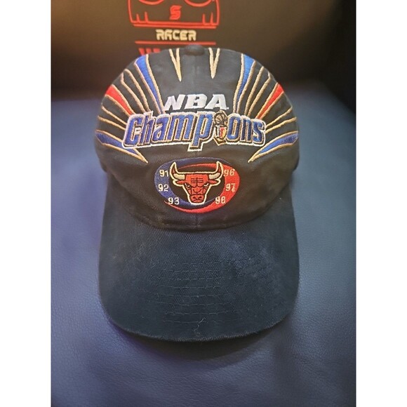 VTG 90s Chicago Bulls NBA Champions Adjustable Hat Cap Starter Cotton Authentic - Picture 1 of 5